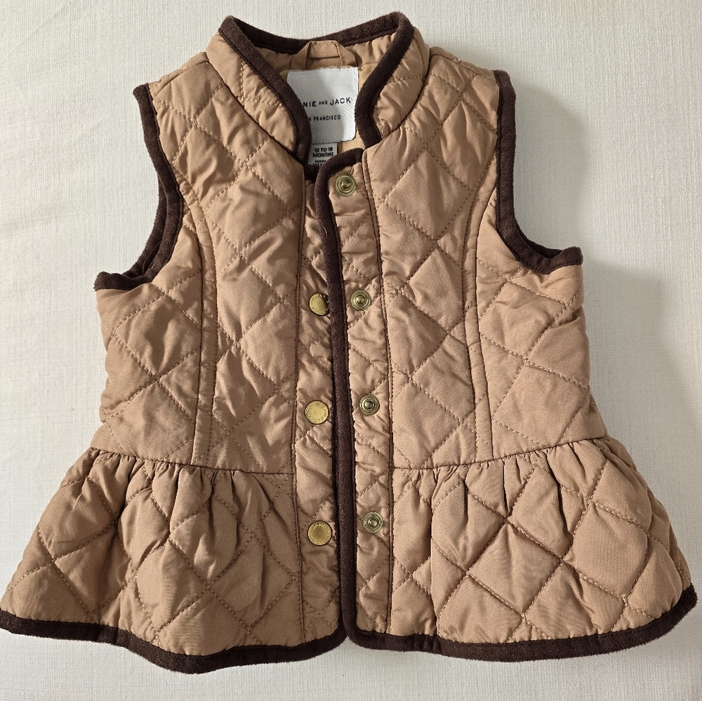 Janie & Jack Quilted Tan Vest